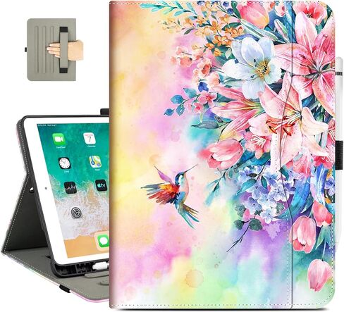 Vimorco Case for ipad 10.2 inch 7th/8th/9th Generation 2019/2020/2021 Folio Cover with Pocket, Multi-Angles Stand, Auto Wake/Sleep,Hand Strap with Pencil Holder for Apple ipad 9/8/7 Gen, Tree Birds in Saudi Arabia
