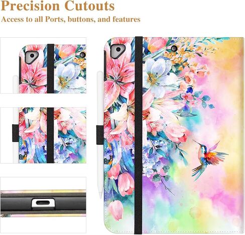 Vimorco Case for ipad 10.2 inch 7th/8th/9th Generation 2019/2020/2021 Folio Cover with Pocket, Multi-Angles Stand, Auto Wake/Sleep,Hand Strap with Pencil Holder for Apple ipad 9/8/7 Gen, Tree Birds in Saudi Arabia