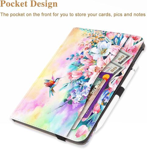 Vimorco Case for ipad 10.2 inch 7th/8th/9th Generation 2019/2020/2021 Folio Cover with Pocket, Multi-Angles Stand, Auto Wake/Sleep,Hand Strap with Pencil Holder for Apple ipad 9/8/7 Gen, Tree Birds in Saudi Arabia