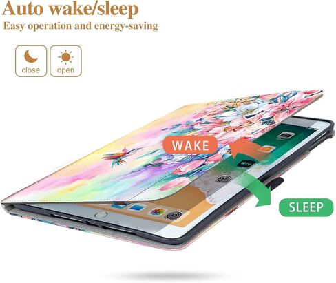 Vimorco Case for ipad 10.2 inch 7th/8th/9th Generation 2019/2020/2021 Folio Cover with Pocket, Multi-Angles Stand, Auto Wake/Sleep,Hand Strap with Pencil Holder for Apple ipad 9/8/7 Gen, Tree Birds in Saudi Arabia