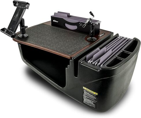 AutoExec AE-FMEF-PI-TAB-11M مكتب السيارة FileMaster ذو الكفاءة لمحطة عمل سيارتك والمكتب المحمول، طبيعي مع عاكس طاقة 400 واط وحامل للكمبيوتر اللوحي in Kuwait