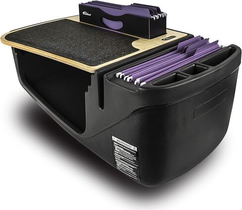 AutoExec AE-FMEF-PI-TAB-11M مكتب السيارة FileMaster ذو الكفاءة لمحطة عمل سيارتك والمكتب المحمول، طبيعي مع عاكس طاقة 400 واط وحامل للكمبيوتر اللوحي in Kuwait