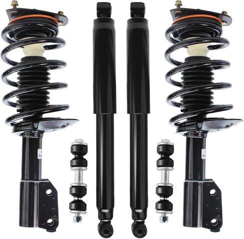 محور ديترويت - صدمات دعامات FWD لـ 97-05 Chevy Venture Silhouette 99-05 بونتياك مونتانا 97-98 كاملة 2 دعامات أمامية مع زنبرك ملفوف 2 قضبان تأرجح بديلة 2 ممتص صدمات خلفي in Saudi Arabia