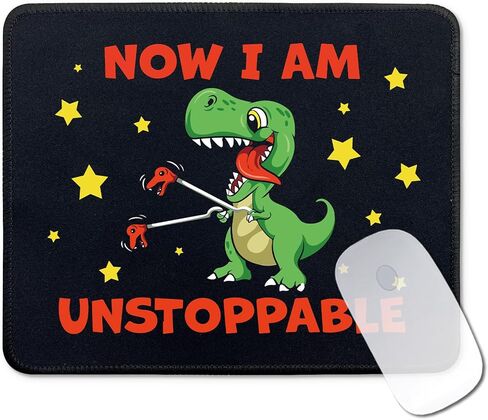هدايا لوحة ماوس مضحكة على شكل ديناصور - Now I am Unstoppable - لوحة ماوس غير قابلة للانزلاق مع حافة مخيطة - حصيرة ماوس مستطيلة لألعاب الكمبيوتر المحمول - هدايا ملهمة للنساء والرجال وزملاء العمل والأصدقاء in Kuwait