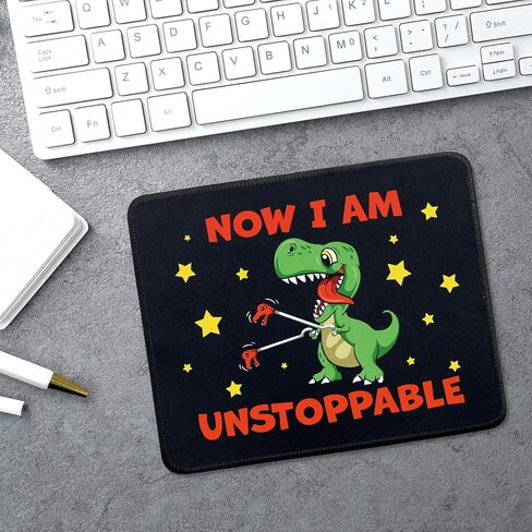 هدايا لوحة ماوس مضحكة على شكل ديناصور - Now I am Unstoppable - لوحة ماوس غير قابلة للانزلاق مع حافة مخيطة - حصيرة ماوس مستطيلة لألعاب الكمبيوتر المحمول - هدايا ملهمة للنساء والرجال وزملاء العمل والأصدقاء in Kuwait