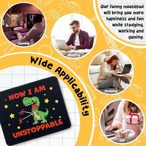 هدايا لوحة ماوس مضحكة على شكل ديناصور - Now I am Unstoppable - لوحة ماوس غير قابلة للانزلاق مع حافة مخيطة - حصيرة ماوس مستطيلة لألعاب الكمبيوتر المحمول - هدايا ملهمة للنساء والرجال وزملاء العمل والأصدقاء in Kuwait