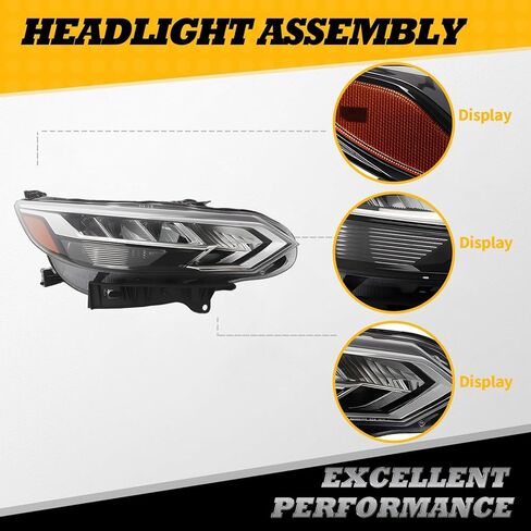 Passenger Side Headlight Assembly Compatible with 2020 2021 2022 Sentra SR/S/SV Headlamp 26010-6LB5A NI2503277 (Right) in Saudi Arabia
