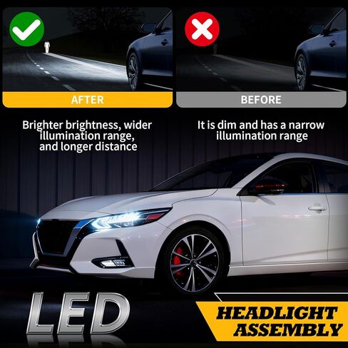 Passenger Side Headlight Assembly Compatible with 2020 2021 2022 Sentra SR/S/SV Headlamp 26010-6LB5A NI2503277 (Right) in Saudi Arabia