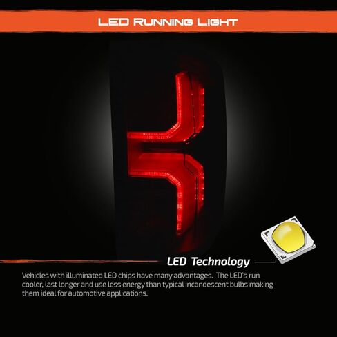 AKKON - Fit 2016 2017 2018 Chevy Silverado 1500 LTZ بيك اب شاحنة LED ضوء خلفي أحمر واضح للسائق + استبدال الركاب in Saudi Arabia