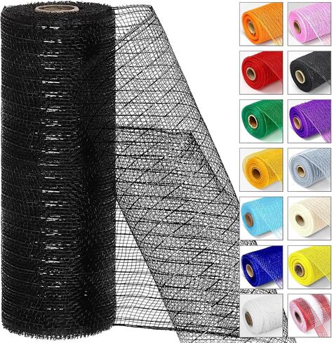 شريط شبكي ديكو معدني باللونين العاجي والذهبي - لفافة 25.4 سم × 10 ياردات لأكاليل الزهور والحرف اليدوية وعيد الميلاد والهالوين - شبكة زخرفية لامعة لقضاء العطلات بنفسك، وتغليف الهدايا وديكور الحفلات (لفة واحدة) in Kuwait