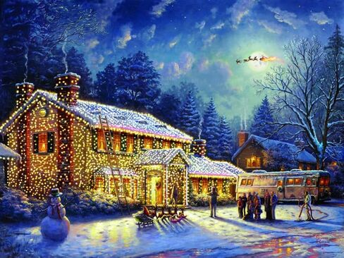 KYFQSDZ 5D DIY Diamond Art Painting Kit,Christmas Vacation 12X16 inches Round Full Drill Crystal Rhinestone Embroidery Cross Stitch Arts Craft for Home Wall Decor in Saudi Arabia