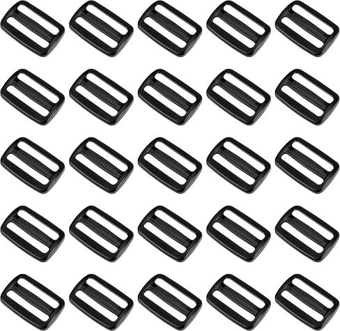 Strapworks Black Plastic Tri-Glide Slide – for Bag Straps, Rifle Slings, Dog Collars – 1.5 Inch, 25 Pack in Kuwait
