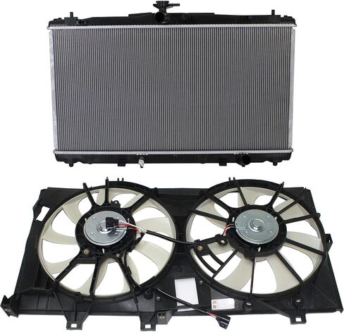 2-Piece Kit Radiator Fan Kit with Radiator 2.5L Engine Hybrid Models Includes (1) Radiator and (1) Cooling Fan Assembly for 2012-2017 Toyota Camry Hybrid LE 4 Cyl 2.5L - OE Replacement in Saudi Arabia