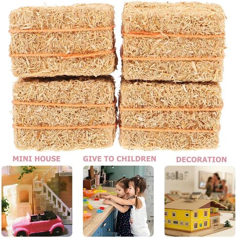 DOITOOL 8pcs Mini Straw Bales Doll House Decor, Faux Haystacks for Scene, Decorative Ornaments for Christmas and DIY Crafts in Saudi Arabia