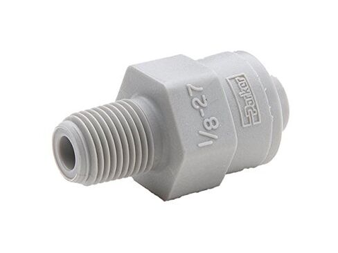 Parker Hannifin A8MC8-MG-pk5 True Seal Male Connector Fitting with EPDM Seal, Acetyl, 1/2" Push-to-Connect Tube x 1/2" Male NPTF, Gray (Pack of 5) in Saudi Arabia
