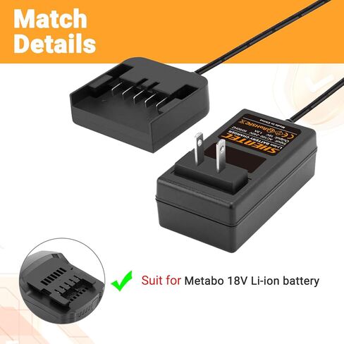 Shentec 18V/1.5A Lithium Battery Charger UC18YSL3SM Compatible with 18V Metabo 333353M 339782M 338890M 371751M 6.25457.00 6.25459 6.25468 6.25469.00 6.25499.00 6.25527 Lithium-Ion Slide Style Battery in Saudi Arabia