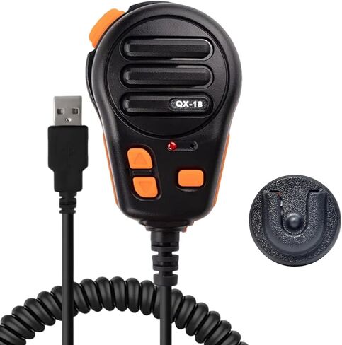 USB-A Microphone, Mic PTT and Programmable Key for American Truck Simulator, PC, Laptop, Cellphones, PC Game w/Microphone Holder and Programming Software(Without Speaker Function) in Saudi Arabia