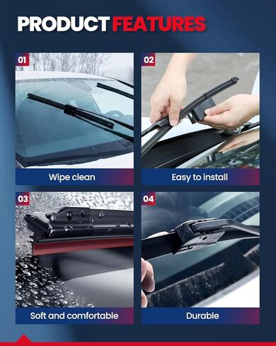 KAX 2PCS 22"+22" Automotive Replacement Front Windshield Wiper Blades Fits for 2014-2018 Silverado 1500/Silverado 2500 HD,2007-2013 Tahoe/Suburban 1500/Yukon/Yukon XL 1500 Top Lock in Saudi Arabia