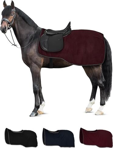 HORZE Kiel Riding Blanket with Fleece - Black - 78 in in Kuwait