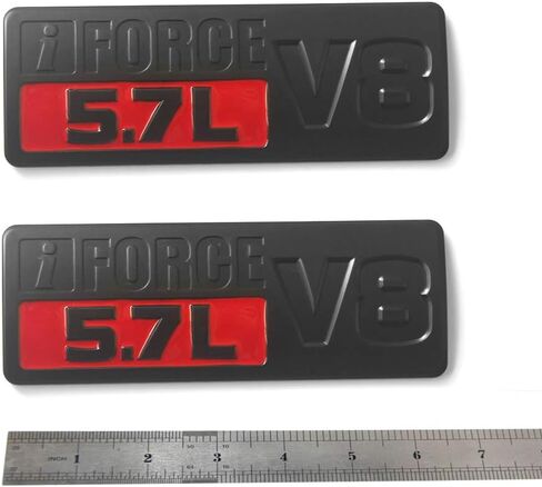 قطعتان من شعار OEM 5.7L V8 شعار جانبي ثلاثي الأبعاد IKMEN متوافق مع Pro Iforce (أسود وأحمر) in Kuwait