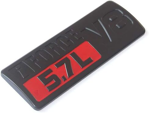 قطعتان من شعار OEM 5.7L V8 شعار جانبي ثلاثي الأبعاد IKMEN متوافق مع Pro Iforce (أسود وأحمر) in Kuwait