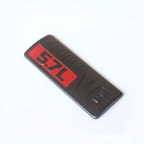 قطعتان من شعار OEM 5.7L V8 شعار جانبي ثلاثي الأبعاد IKMEN متوافق مع Pro Iforce (أسود وأحمر) in Kuwait