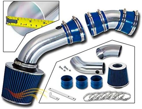 Rtunes Racing Short Ram Air Intake Kit + Filter Combo For 96-98 Silverado/Cheyenne / 96-99 Suburban/Tahoe/96-00 C/K 1500/2500/3500 V8 5.0L 5.7L (2 PCS) (Blue) in Saudi Arabia