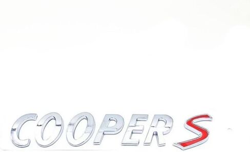 ملصق Cooper S Emblem Letter ثلاثي الأبعاد لشعار صندوق السيارة الخلفي العالمي لميني كوبر R55 R56 R60 F54 F55 F56 F60 (فضي)، COP-S9 in Saudi Arabia
