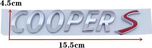 ملصق Cooper S Emblem Letter ثلاثي الأبعاد لشعار صندوق السيارة الخلفي العالمي لميني كوبر R55 R56 R60 F54 F55 F56 F60 (فضي)، COP-S9 in Saudi Arabia