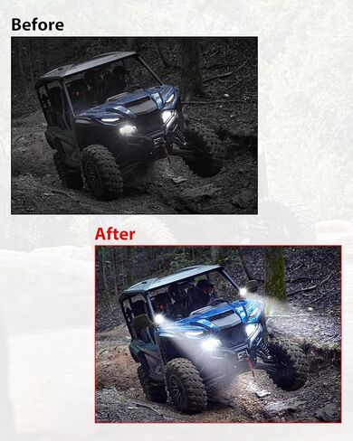 مصابيح LED على شكل عمود من SAUTVS لملحقات Yamaha Wolverine RMAX 1000 2021-2026، وأضواء مساعدة مع دعامة تثبيت وحزام الأسلاك، التوصيل والتشغيل (قطعتان) in Saudi Arabia
