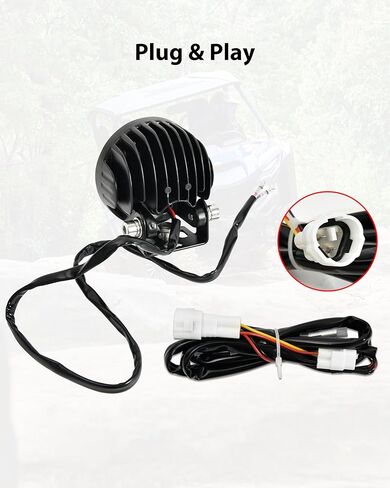 مصابيح LED على شكل عمود من SAUTVS لملحقات Yamaha Wolverine RMAX 1000 2021-2026، وأضواء مساعدة مع دعامة تثبيت وحزام الأسلاك، التوصيل والتشغيل (قطعتان) in Saudi Arabia