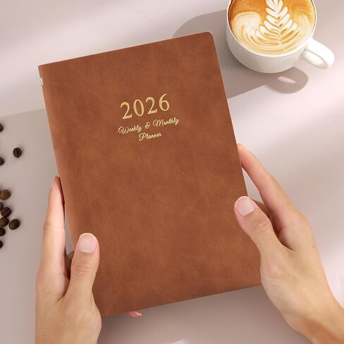 KaiRuiYing 2026 Planner Weekly and Monthly Calender, Jan. 2026 - Dec. 2026, PU Leather Flower Refillable Planner with 12 Monthly Tabs, Best Gifts for Teens Girls and Boys (6.7"x9.1", Light Blue) in Saudi Arabia
