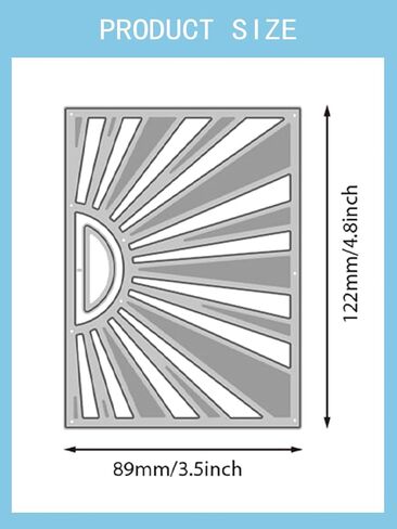 1Pcs Sunshine Theme Decorative Embossing Card, Rectangle Carbon Steel Cutting Dies Stencils DIY Craft Scrapbooking Tool for DIY Embossing Photo Decorative Dies Making, 122x89x0.8mm in Saudi Arabia