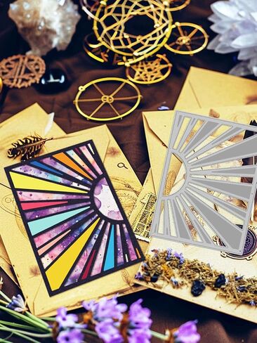 1Pcs Sunshine Theme Decorative Embossing Card, Rectangle Carbon Steel Cutting Dies Stencils DIY Craft Scrapbooking Tool for DIY Embossing Photo Decorative Dies Making, 122x89x0.8mm in Saudi Arabia