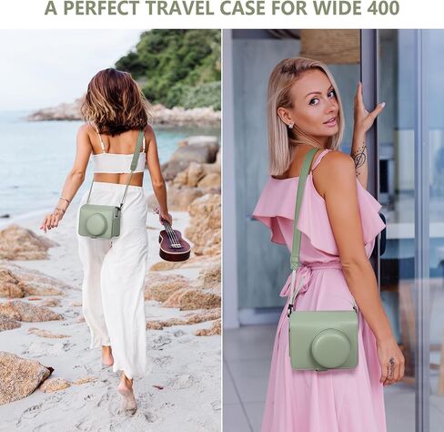 Wide 400 Clear Case, Clear Cover Compatible with Fujifilm Instax Wide 400 Instant Camera, for Instax Wide 400 Carry Case with Shoulder Strap - Clear in Kuwait