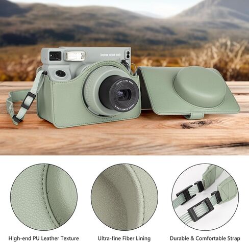 Wide 400 Clear Case, Clear Cover Compatible with Fujifilm Instax Wide 400 Instant Camera, for Instax Wide 400 Carry Case with Shoulder Strap - Clear in Kuwait