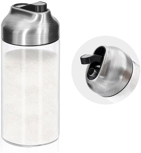 Aelga 12 OZ Glass Sugar Dispenser with Pour Spout, 2 Pack Sugar Container with Weighted Pourer for Coffee,Tea and Baking in Saudi Arabia