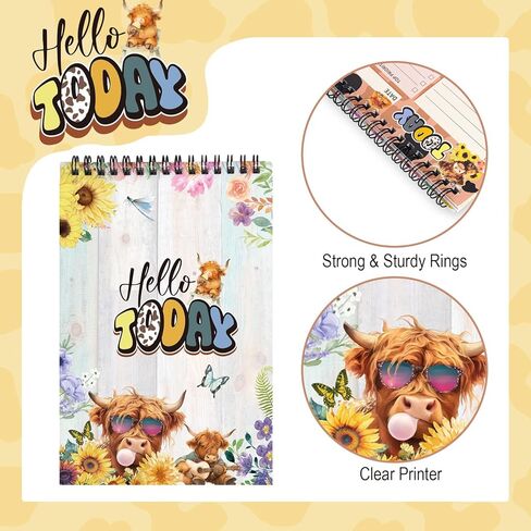 Funny Chickens Sticky to Do Notepad - Chicken Scratch - Rooster Baby Chick Chicken Coop Lover Gifts | Country Themed Spiral Notebook | ChickenScratch Chicklet Barn Office Accessories 80 Sheets in Saudi Arabia
