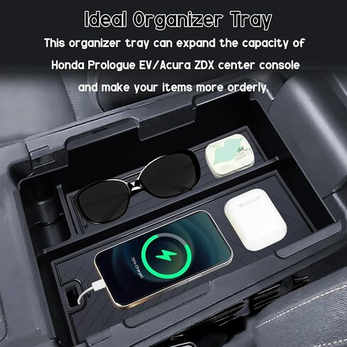 صينية تنظيم وحدة التحكم المركزية السفلية لملحقات Honda Prologue EV 2024 2025/Acura ZDX 2024 2025 تحت صندوق تخزين وحدة التحكم إدراج صينية الملحقات الثانوية الداخلية in Kuwait
