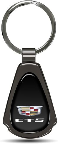 iPick Image for Cadillac CT5 Logo Black Dome Metal Teardrop Key Chain in Saudi Arabia