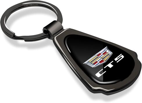 iPick Image for Cadillac CT5 Logo Black Dome Metal Teardrop Key Chain in Saudi Arabia