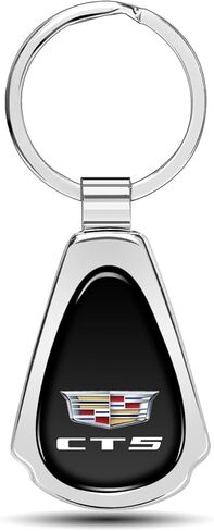 iPick Image for Cadillac CT5 Logo Black Dome Metal Teardrop Key Chain in Saudi Arabia