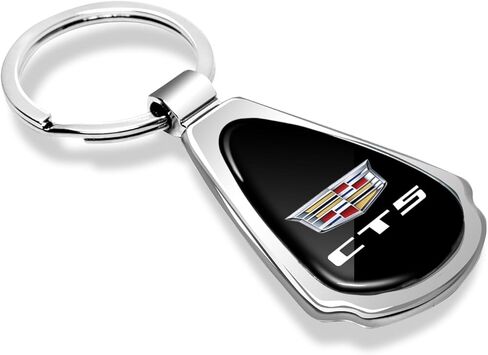 iPick Image for Cadillac CT5 Logo Black Dome Metal Teardrop Key Chain in Saudi Arabia