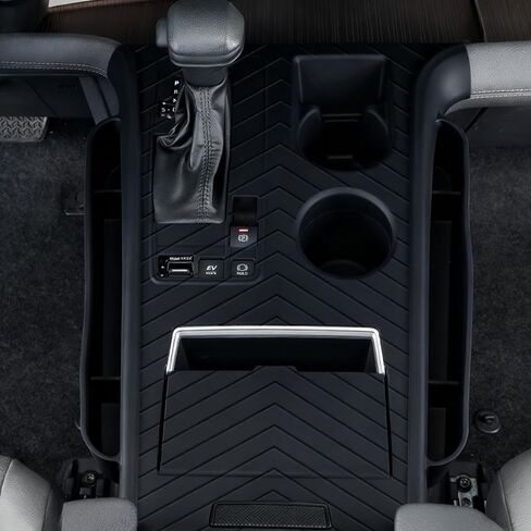 لملحقات Toyota Sienna لوحة وحدة التحكم المركزية، صندوق تخزين من السيليكون، غطاء وحدة التحكم المركزية، منظم تخزين، وسادة حماية، صينية شحن لاسلكي (أسود) in Kuwait