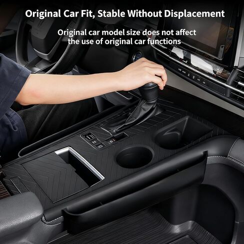 لملحقات Toyota Sienna لوحة وحدة التحكم المركزية، صندوق تخزين من السيليكون، غطاء وحدة التحكم المركزية، منظم تخزين، وسادة حماية، صينية شحن لاسلكي (أسود) in Kuwait