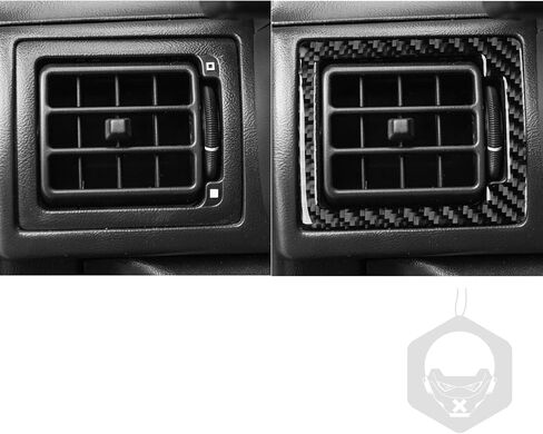 متوافق مع Ford Mustang 1987 1988 1989 1990 1991 1992 1993 غطاء فتحة تهوية مكيف الهواء الأمامي للسيارة من ألياف الكربون باللون الأسود قطعتين in Kuwait