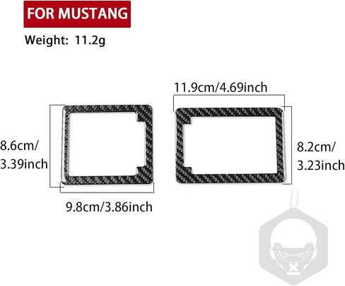 متوافق مع Ford Mustang 1987 1988 1989 1990 1991 1992 1993 غطاء فتحة تهوية مكيف الهواء الأمامي للسيارة من ألياف الكربون باللون الأسود قطعتين in Kuwait