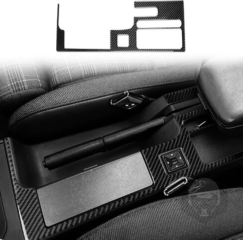 متوافق مع Ford Mustang 1987 1988 1989 1990 1991 1992 1993 غطاء فتحة تهوية مكيف الهواء الأمامي للسيارة من ألياف الكربون باللون الأسود قطعتين in Saudi Arabia