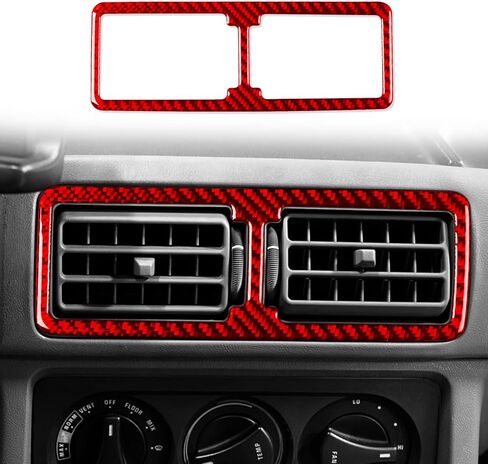 متوافق مع Ford Mustang 1987 1988 1989 1990 1991 1992 1993 غطاء فتحة تهوية مكيف الهواء الأمامي للسيارة من ألياف الكربون باللون الأسود قطعتين in Kuwait