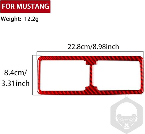 متوافق مع Ford Mustang 1987 1988 1989 1990 1991 1992 1993 غطاء فتحة تهوية مكيف الهواء الأمامي للسيارة من ألياف الكربون باللون الأسود قطعتين in Kuwait